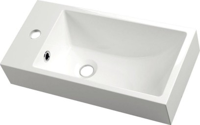 ARIANA umývátko, litý mramor, 50x25cm, baterie vlevo, bílá SM012