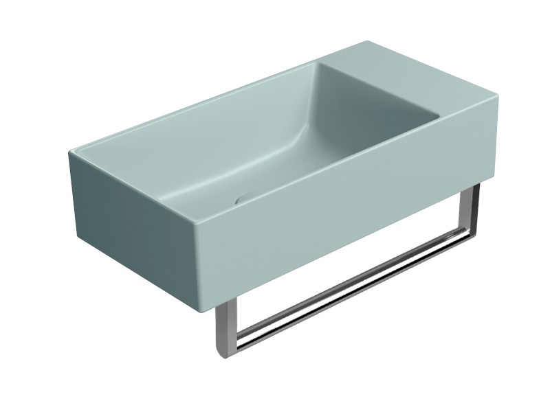 KUBE X keramické umývátko 50x25cm, bez otvoru, pravé/levé, ghiaccio mat 9486015