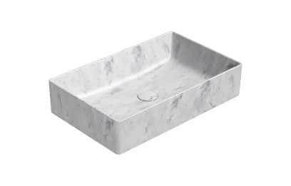 ALTACERAMICA keramické umyvadlo na desku, 60x37cm, mramor/bílá mat AC30835