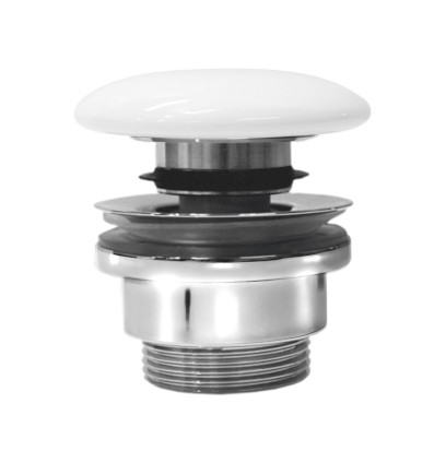 GSI umyvadlová výpust 5/4“, click-clack, keramická zátka, 5-65mm, bílá ExtraGlaze PCS11