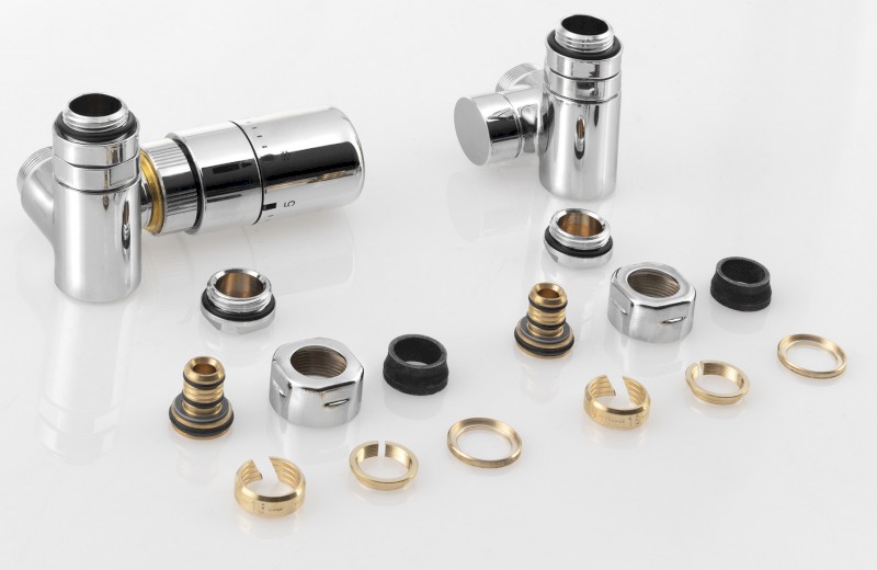 CORNER COMBI připojovací sada ventilů termostatická triaxiální, levé provedení, chrom CP3021S