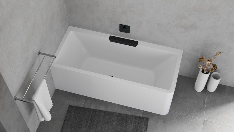 CASCATA L MONOLITH obdélníková vana 180x80x60cm, kaskáda černá 73836ML.102