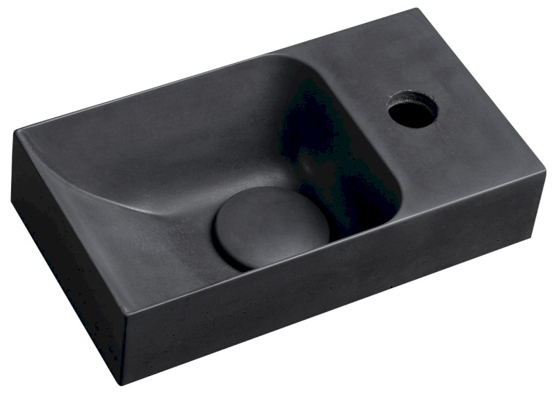 PICCOLINO betonové umývátko 30,8x17cm, baterie vpravo, antracit mat PK30516