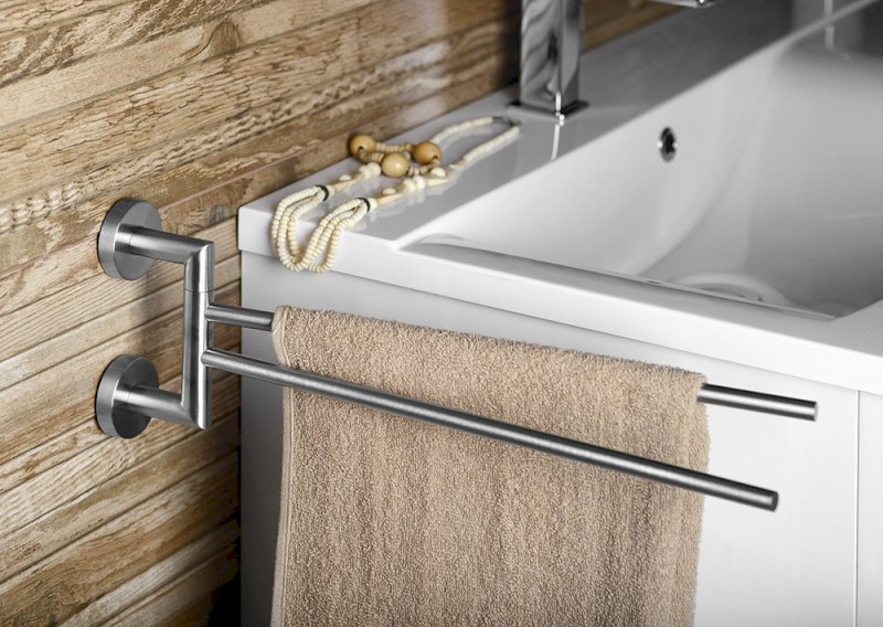 X-STEEL dvojitý držák ručníků otočný 370mm, nerez mat XS405