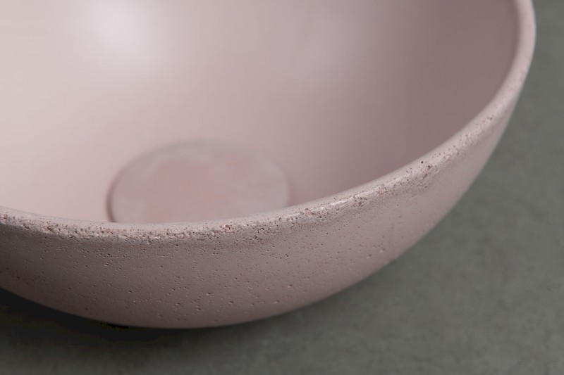 MINOR betonové umývátko na desku, Ø 26cm, růžová mat MR26021