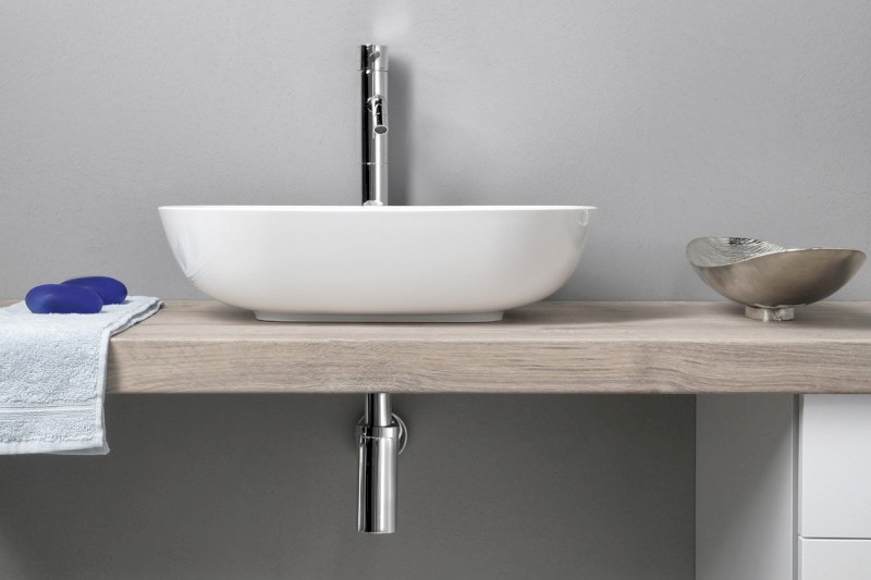 ERIDAN umyvadlo na desku, litý mramor, 50x35cm, kryt výpusti, bílá ER500