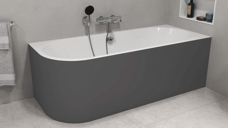 VIVA R MONOLITH asymetrická vana 180x75x60cm, bílá/carina 72129M.41