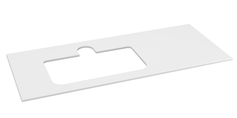 BRAHEA deska rockstone s otvorem 121x51,5cm (90+30cm), levá, bílá mat BL121-0101-L