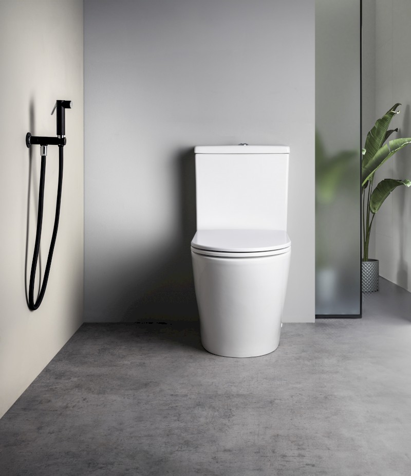 Nástěnný ventil s ruční bidetovou sprškou a bezpečnostní pojistkou,kulatý,černá mat SG107NE