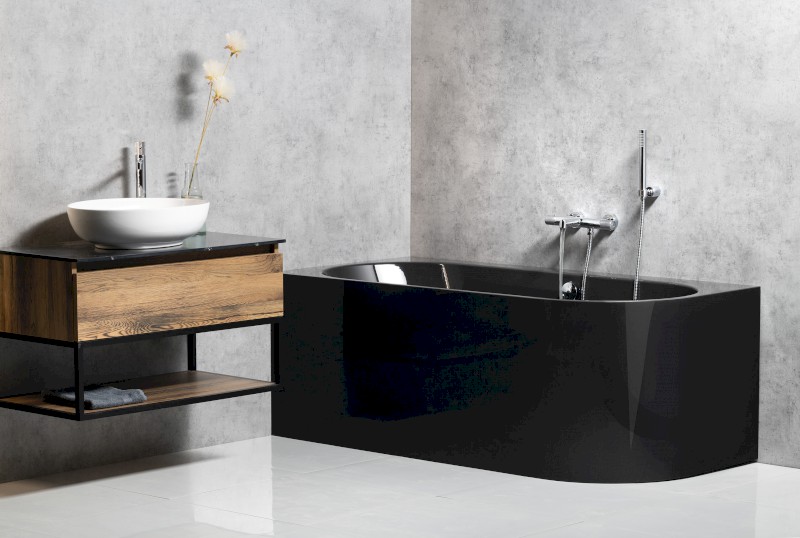 ASTRA L MONOLITH asymetrická vana 160x75x60cm, šedá 33611M.30