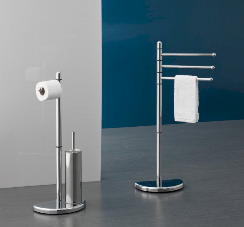 HIBISCUS stojan s držákem na toaletní papír a WC štětkou, chrom HI32