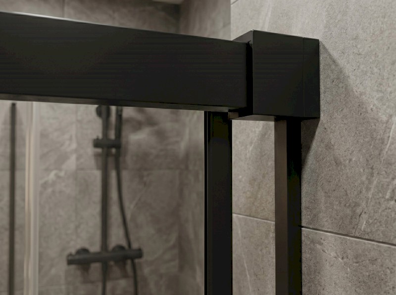 LUXOR BLACK sprchové dveře pro rohový vsup 1000mm, čiré sklo GU2110B