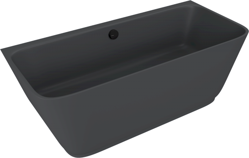 SKYLLA nástěnná stojící vana litý mramor 170x75x60cm, antracit mat 72430.51