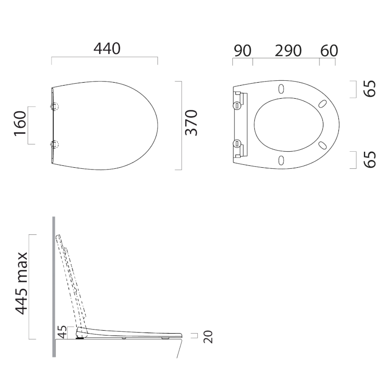 MODO WC sedátko, Soft Close, Quick Release, černá mat/chrom MS98C26
