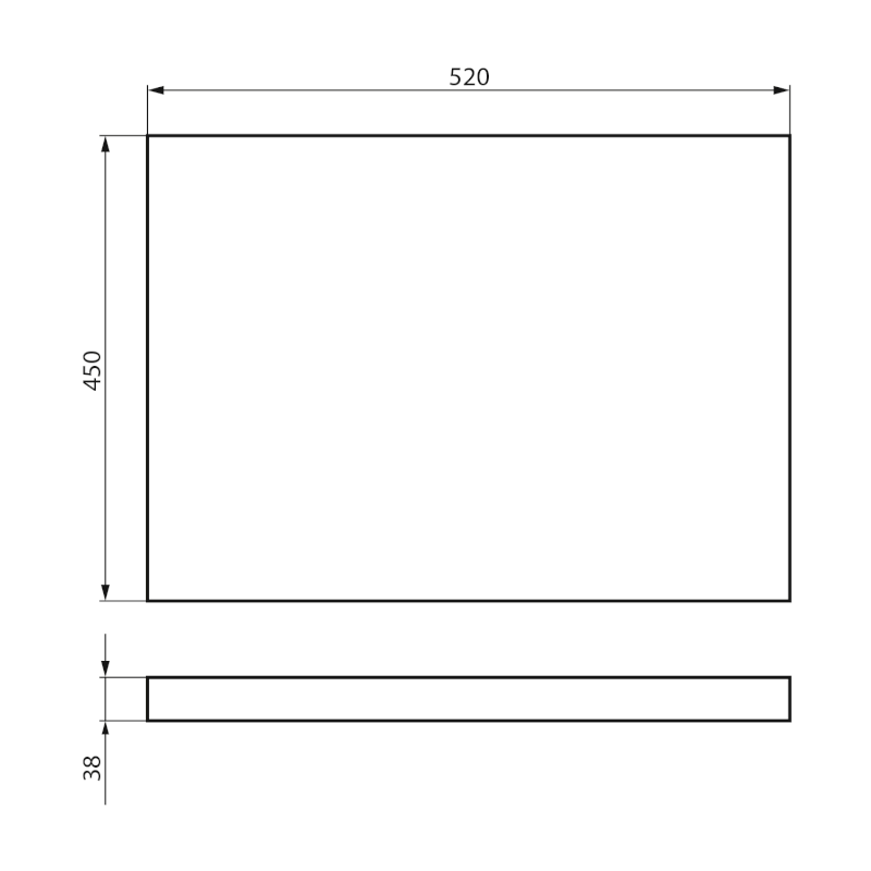 VEGA deska pod umyvadlo 52x45cm, dub černý VG655