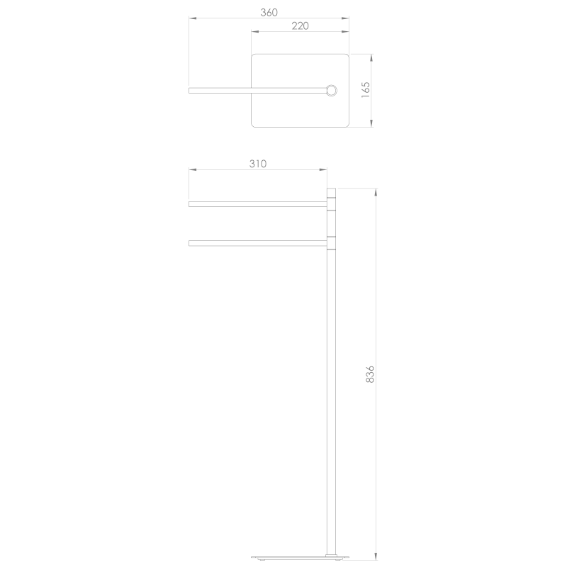 ARTU stojan na ručníky, hranatý, černá mat 113114