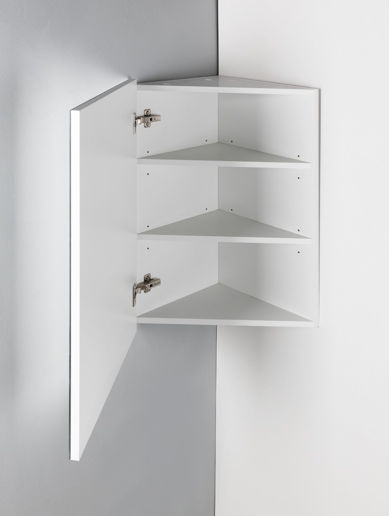 ZOJA/KERAMIA FRESH rohová zrcadlová skříňka 37x72x37cm, bílá 50352