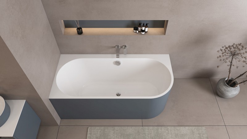 ASTRA L MONOLITH asymetrická vana 160x75x60cm, bílá/siena 33611M.42