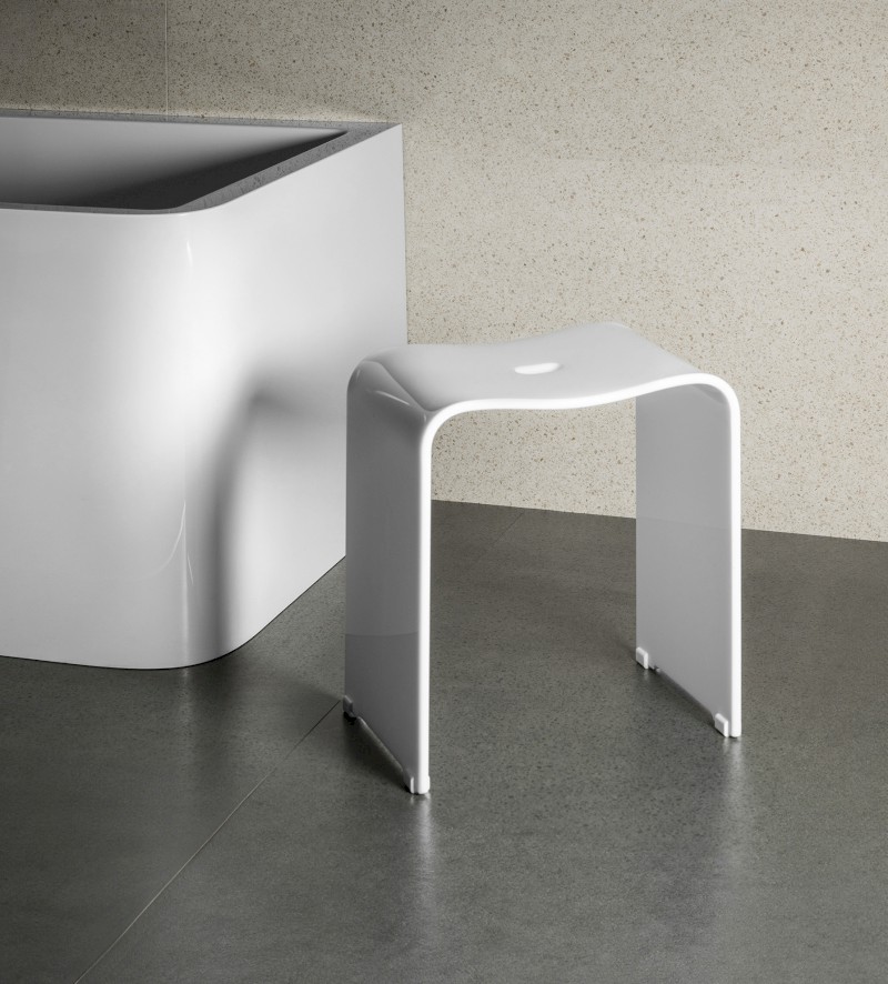 TRENDY koupelnová stolička 40x48x27,5cm, bílá mat A211101