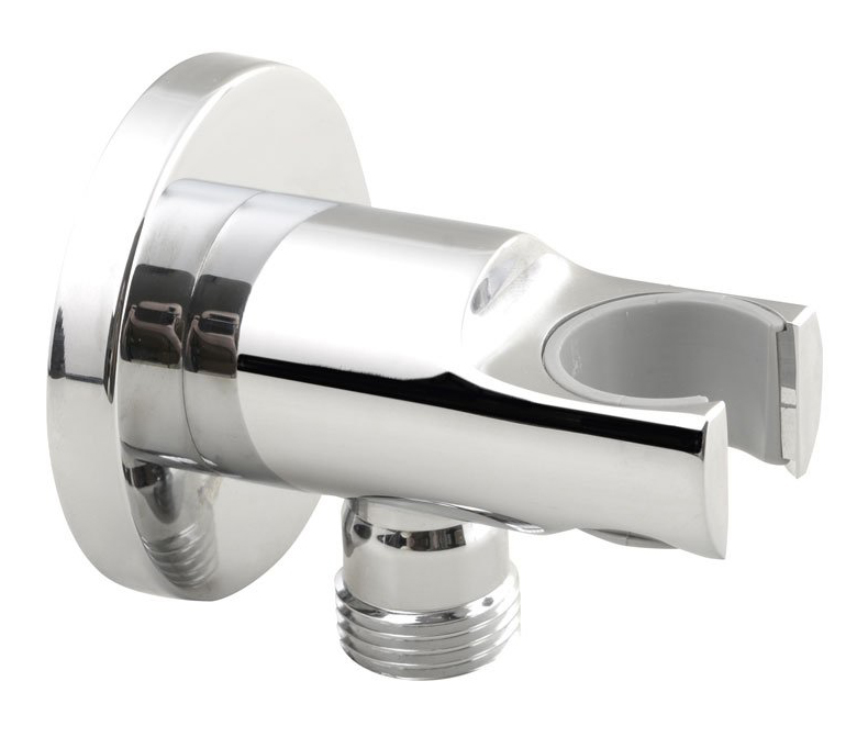 Držák sprchy kulatý, pevný, s vyústěním, chrom 1205-09