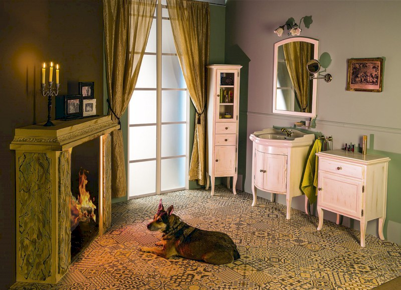 RETRO skříňka 60x80x38cm, starobílá, pravá 1693