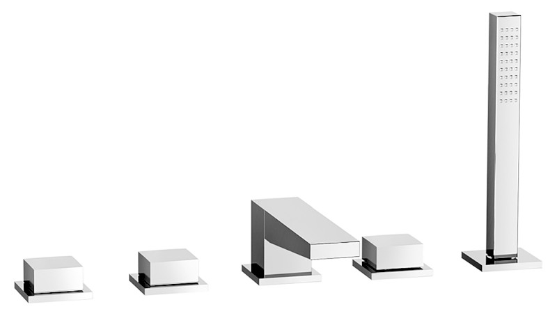 DIMY pětiprvková baterie na okraj vany, chrom DIMTECH5