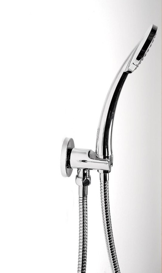 Držák sprchy kulatý, pevný, s vyústěním, chrom 1205-09