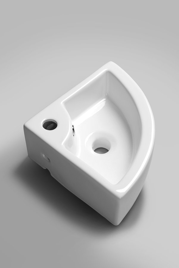 GYNT keramické umyvadlo, rohové, 33x33 cm, bílá AR154