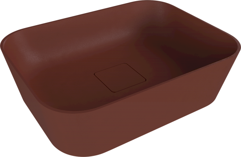 BANERA SQUARE umyvadlo na desku, litý mramor, 50x36cm, hnědá mat 14596.71