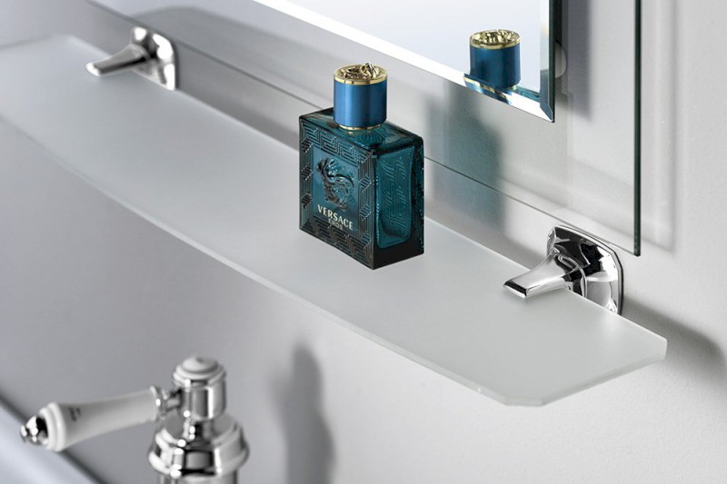 AIDA skleněná police 560 mm, chrom AI015