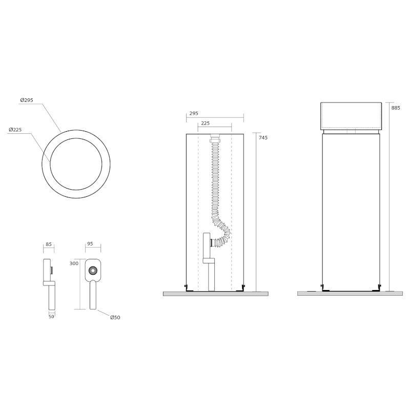 OKE keramický podstavec volně stojící pro umyvadlo 554001, bílá 557201