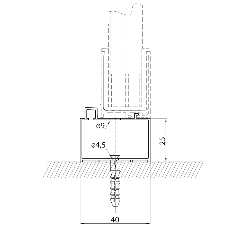 EASY BLACK rozšiřovací profil 25mm EL825B