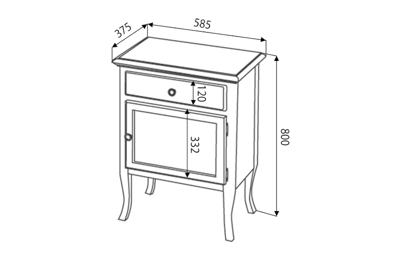 RETRO skříňka 60x80x38cm, buk, levá 1713