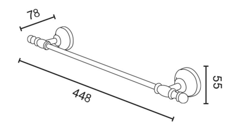 PERLA držák ručníků 448mm, zlato PE0145