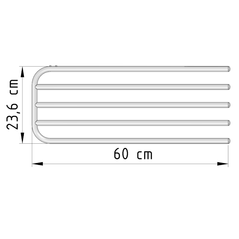 Sušák 4 ručníků na otopná tělesa, univerzální upínání, délka 60cm, bílá 25-03-SV460