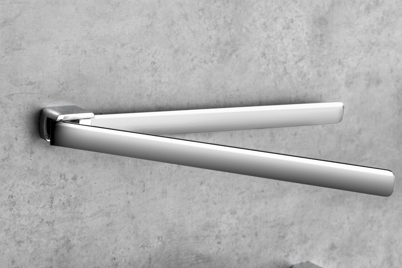 PIRENEI dvojitý držák ručníků otočný 350mm, chrom PI2313