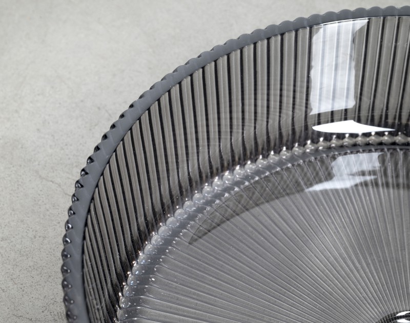 ANHELO skleněné gravírované umyvadlo na desku Ø 39,5cm, černá TY317B