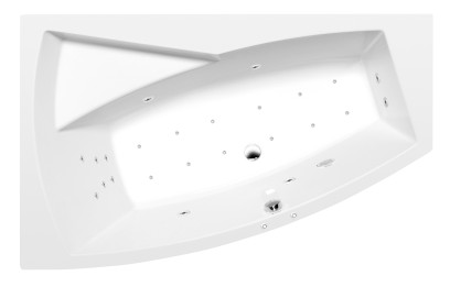 EVIA L hydromasážní vana, 160x100x47cm, Attraction Hydro-Air, chrom 11611.4010