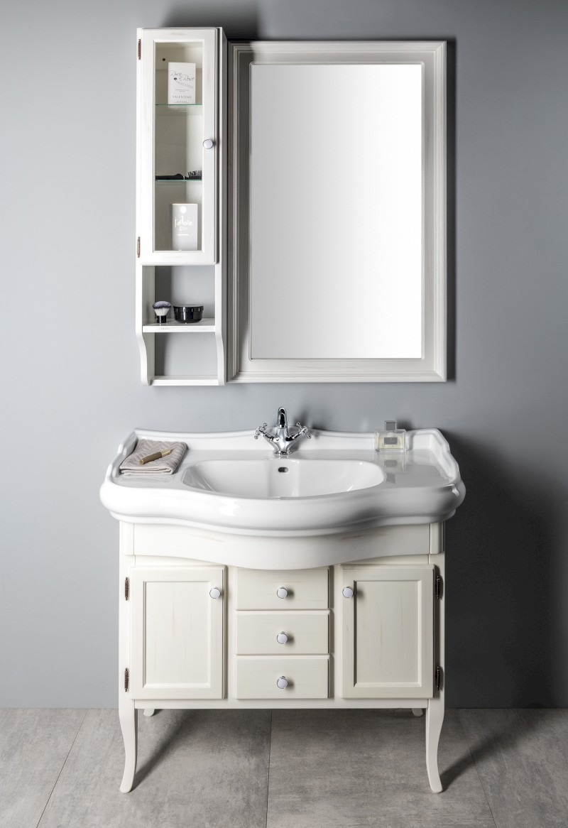 RETRO umyvadlová skříňka 89x80x48cm, starobílá 1621