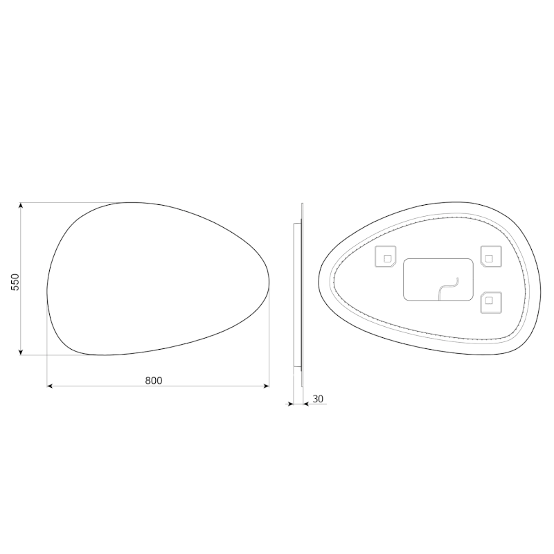 STEN zrcadlo s LED podsvícením 80x55cm NA280