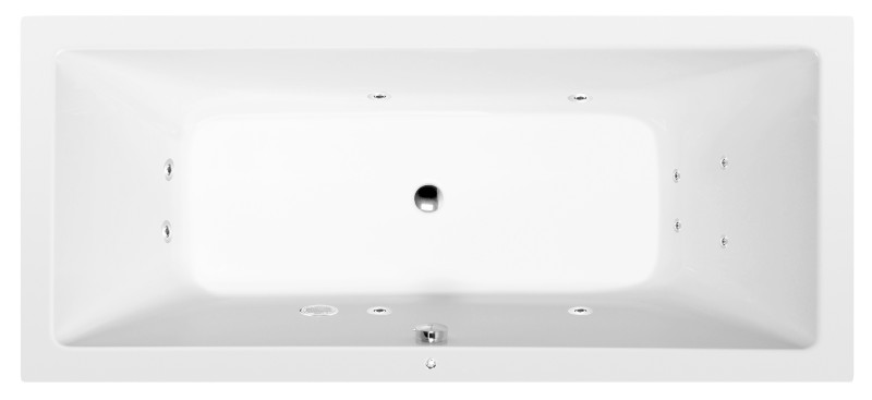 KRYSTA hydromasážní vana, 180x80x39cm, Active Hydro, chrom 71710.1010