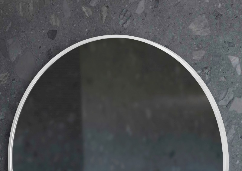 NOTION SLIM kulaté zrcadlo v rámu ø 60cm, bílá mat NT600W