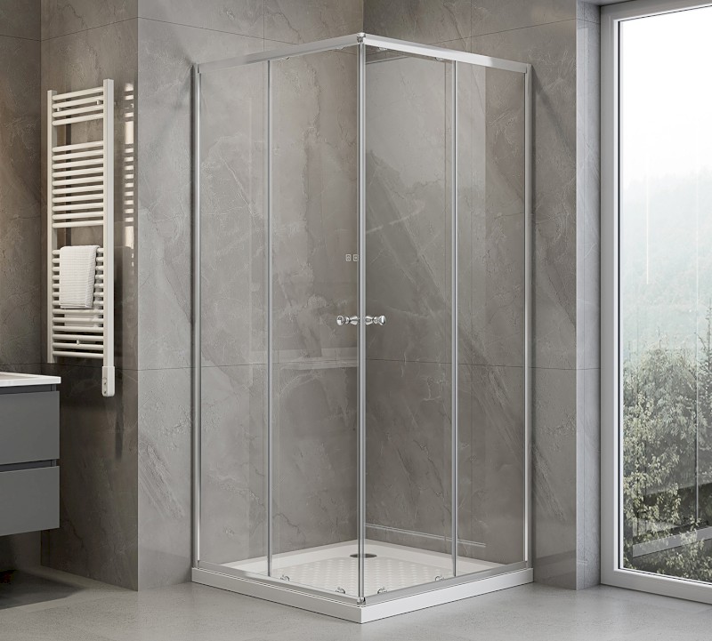 AGGA čtvercová sprchová zástěna 900x900mm, čiré sklo HLF909Y