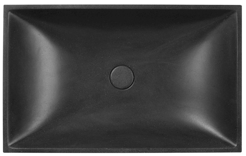 TARANT betonové umyvadlo včetně výpusti, 58x36cm, černý granit AR471
