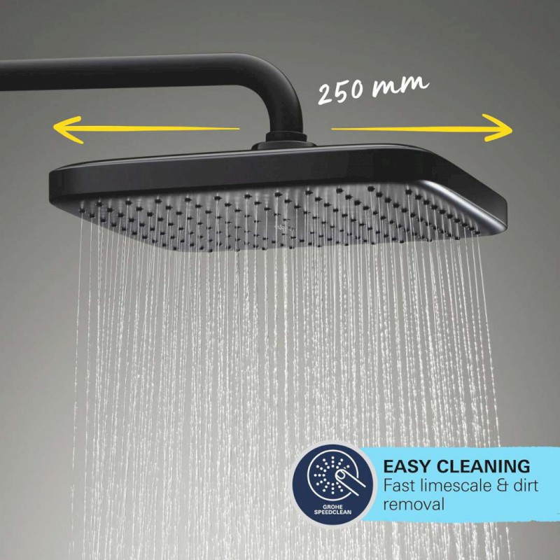 Vitalio Comfort Sprchový set s termostatem, 25x25 cm, 2 proudy, matná černá GROHE 266962431