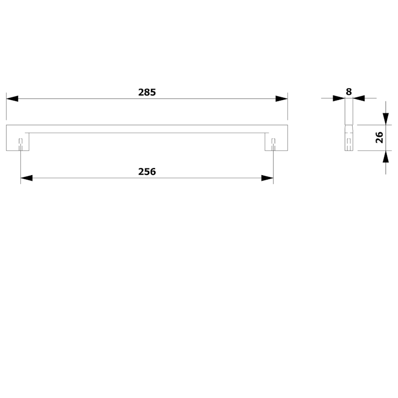 KILI kovová úchytka, 285/256mm, chrom 10091