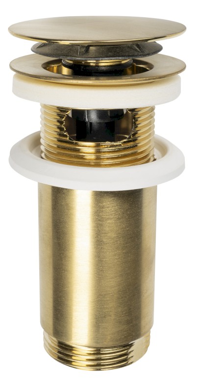 Umyvadlová výpust 5/4“, click-clack, velká zátka, max 80mm, zlato mat 7533.370.5.36