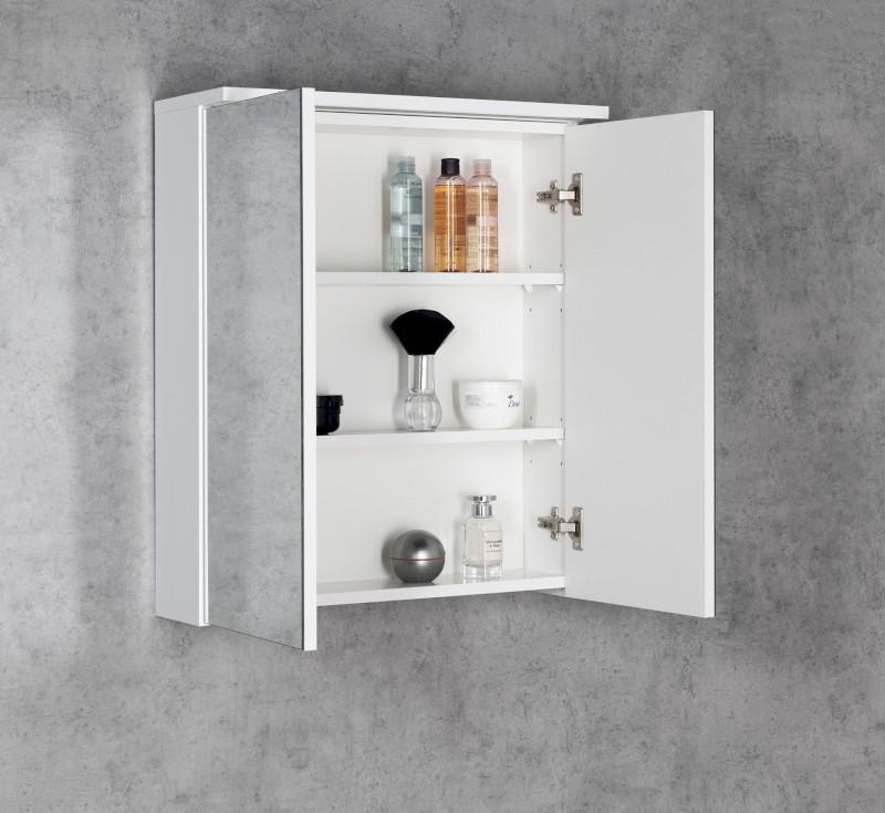 KAWA STRIP galerka s LED osvětlením 60x70x22cm, bílá WGL60S