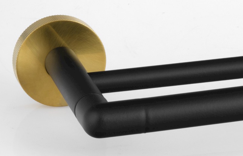 LARISSA dvojitý držák ručníků 600mm, černá/zlato mat WS011BG