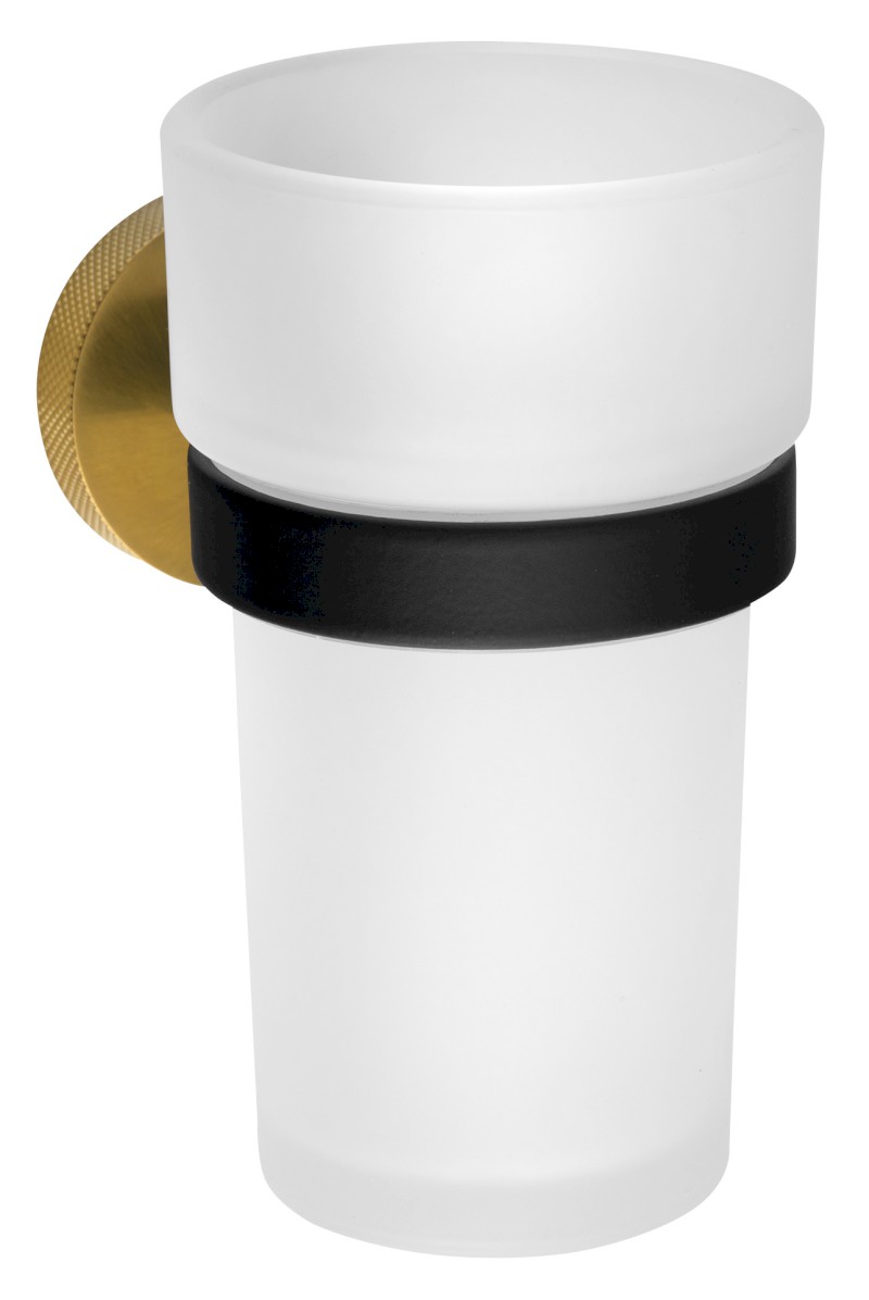 LARISSA sklenka, mléčné sklo, černá/zlato mat WS004BG